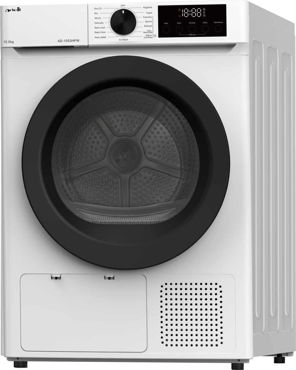 ARIELLI AD-1053HPW 10kg Heat Pump Free-Standing Tumble Dryer 4 arielli ad-1053hpw 10kg heat pump free-standing tumble dryer